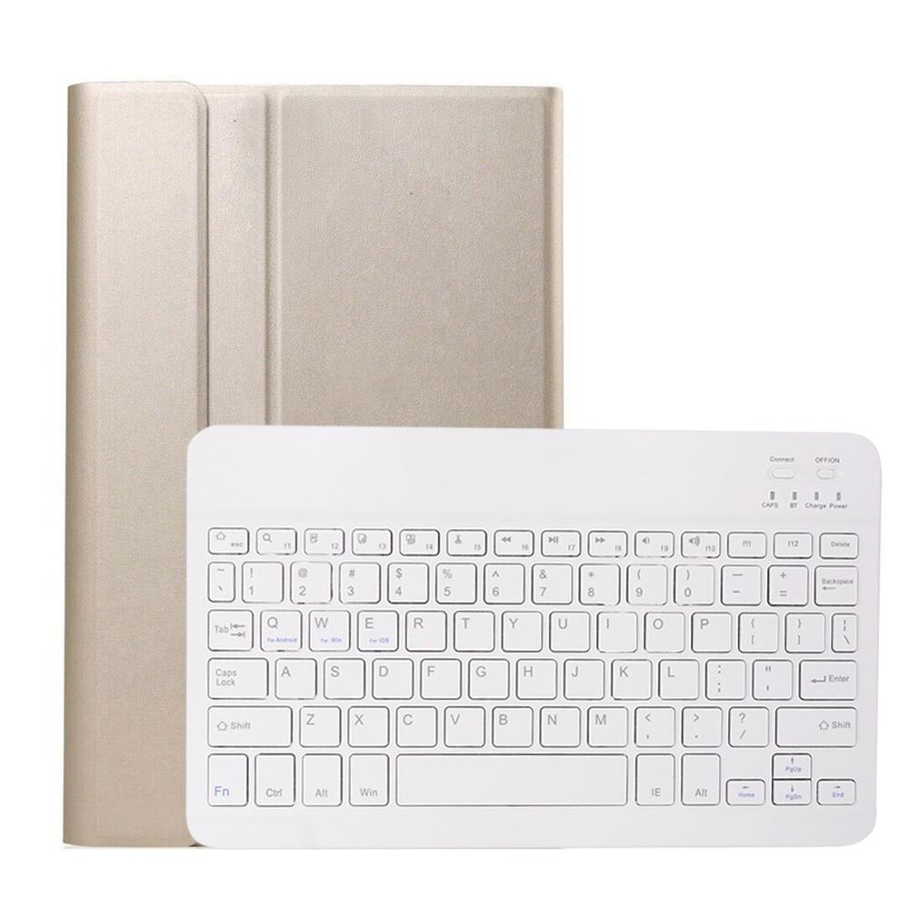 Bluetooth Keyboard Case Voor Samsung Galaxy Tab S6 10.5 Inch SM-T860 SM-T865 Lederen Tablet Cover Met Draadloos Toetsenbord: Gold