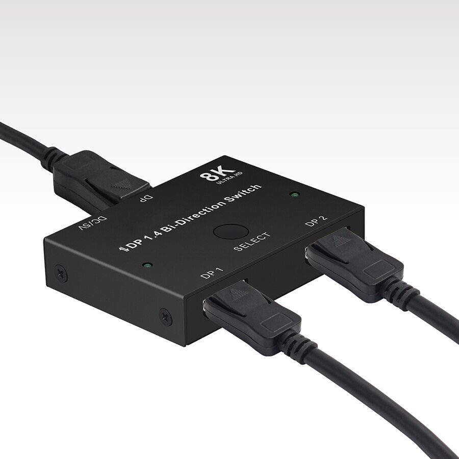 Port wyświetlacza 8K DP 1.4 przełącznik dwukierunkowy przełącznik rozdzielacza 8K @ 30Hz 4K120Hz 144Hz przełącznik DisplayPort 1.4 przełącznik 2X1 lub 1X2
