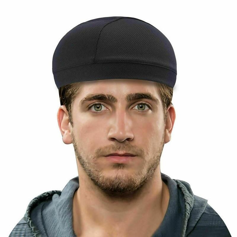 Heren dames snel drogende zweet afvoerende muts rekbare fietsmuts schedel schedel muts bandana helm voering hoed voor buitensporten