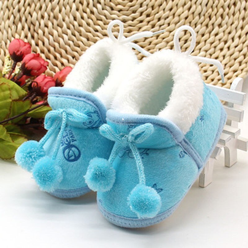 2018 di Modo Del bambino Appena nato infantile Del bambino Delle Ragazze Caldo Peluche Stivali Morbida Suola Scarpe Inverno Scarpe di Cotone Carino