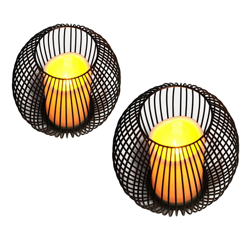 2/3pcs Iron Lantern Wire Tealight Candle Holder LED Candle for Wedding Decor: 1pc S 1pc M