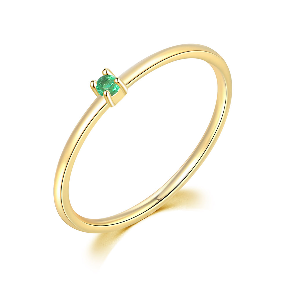 ZHOUYANG Koreanische Ringe F��r Frauen Gold Farbe Schmuck Hochzeit Engagement Ring Grohandel Weibliche Mdchen Liebe Schmuck R246: 6 / light gold green 274