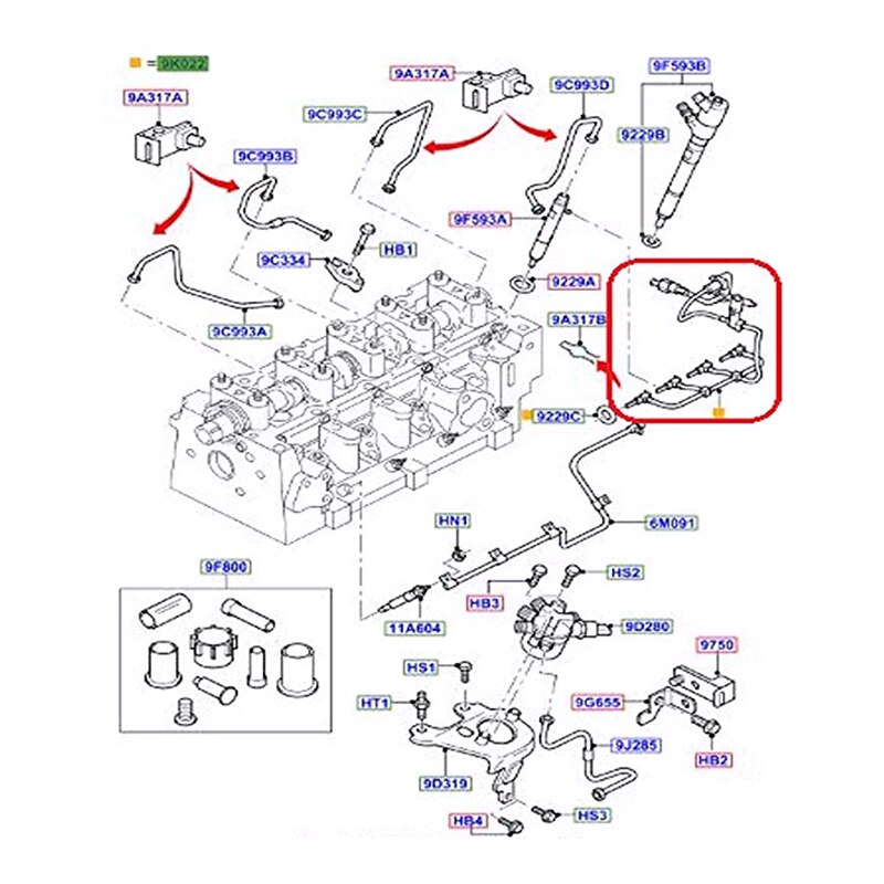 Fuel Return Leak Hose Pipe with Sensor for Ford Transit 1.8 TDCI Mondeo Focus 4M5Q9K022AG 1521487
