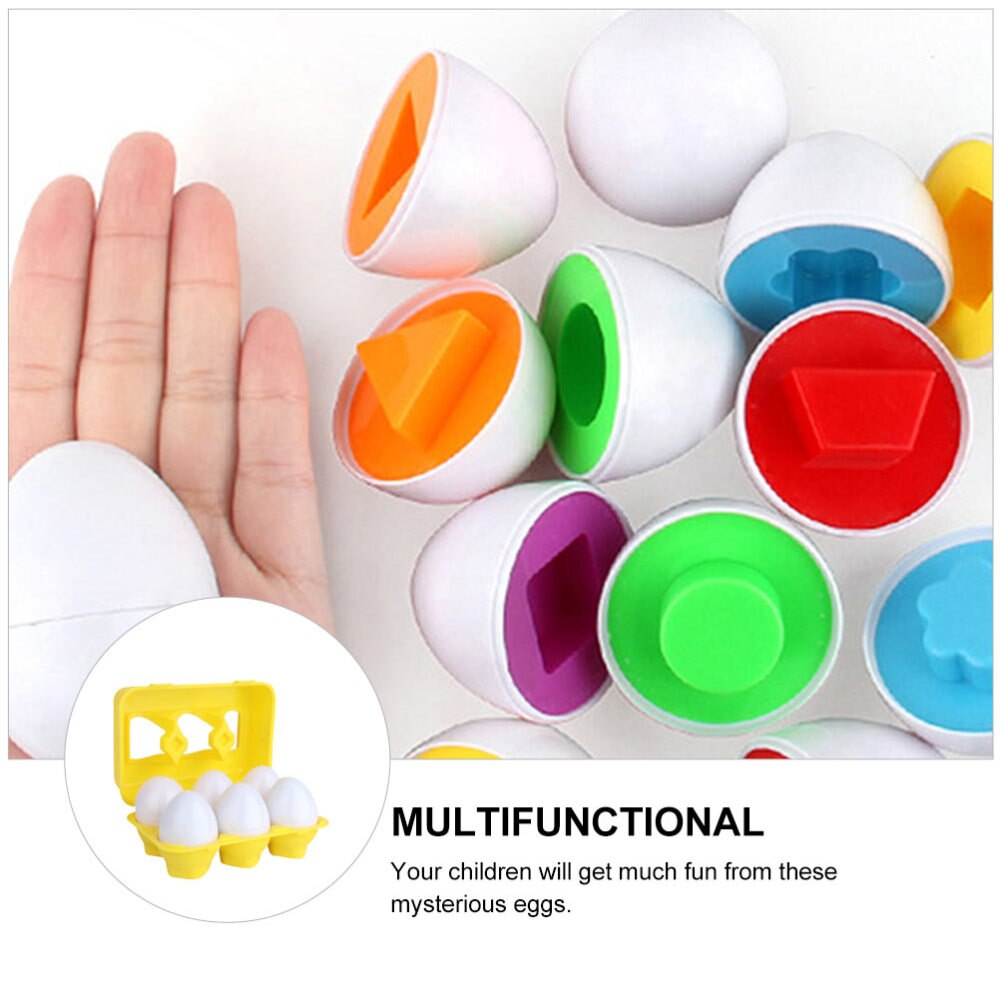 6pcs Easter Egg Matching Toys Color Recognition Educational Toys (Random for AB)