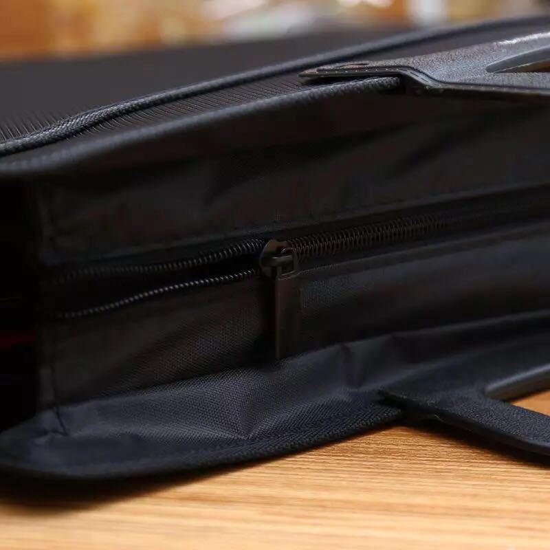 Business custom A4 zipper Men Briefcase Document Bags High capacity Portable File folder/a case for documents /filing