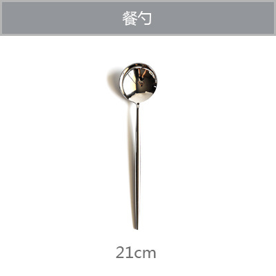 Bestek Glod Zilver Rvs Bestekset Bestek Vork Lepel Mes Set Dessert Vork Lepel Diner Opscheplepel Servies: Silver Dinner Spoon