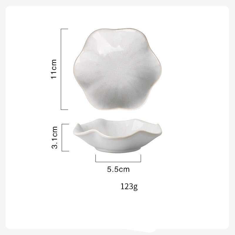 Smuk retro lotus keramisk tallerken porcelæn ovn glaseret blomst middag tallerken sauce nødder frugt bakke fest snack retter tallerken: Hvidt blad