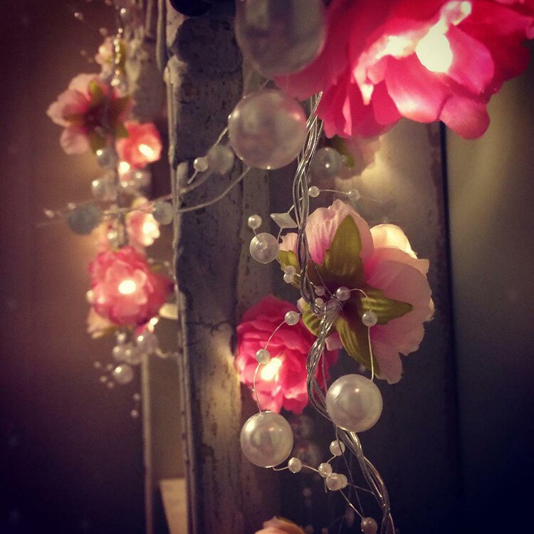 Kristallihelmet valaistus ketju huoneen koristeet tytön sydän makuuhuoneen asettelu riippuvalot tunnelma valaistus merkkijono valot