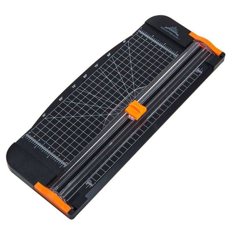 Paper Cutter Trimmer Jielisi 909-5 A4 Guillotine Ruler Paper Cutter Trimmer Cutter Black-Orange