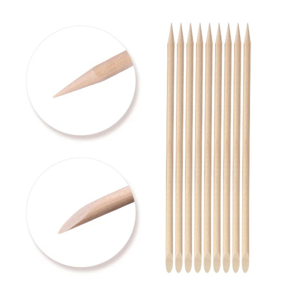 Orange Holz Sticks für Nagelhautschieber Entfernen Werkzeug gabeln für nägel Maniküre Werkzeuge 10/30/50/ 100Pcs/Set 4 verschiedene größen