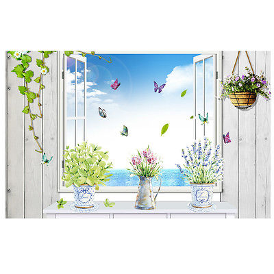 Removable Flower Garden Removable Wall Art Sticker PVC Decal DIY Room Home Mural Decoration
