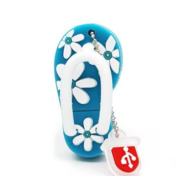 SHANDIAN Estate mini Slipper USB Flash Drive scarpa pen drive Regalo Bello del fumetto pendrive 4GB/32GB/64GB usb del bastone del regalo di Modo: 64GB / Blue