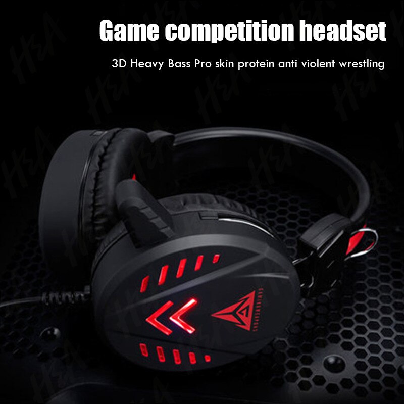 Gaming Headset - 50mm Drivers - LED Light - 3.5mm Jack - Volume Control - Mic - for PC, PS4, Xbox, Laptop