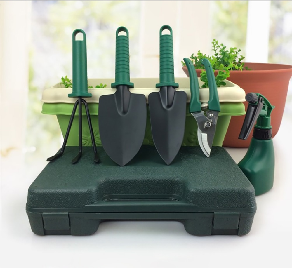 5 pièces  / 10 pièces (chaque ensemble) fleurs en pot plantation jardinage outils de plantation mini ensemble d'outils de jardin vert foncé / violet
