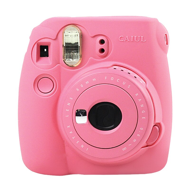 Instant Camera Bag Case Voor Fujifilm Instax Mini 9 Mini 8 8 + Case Classic Noctilucent Jelly Kleuren camera Skin Cover: Flamingo Pink