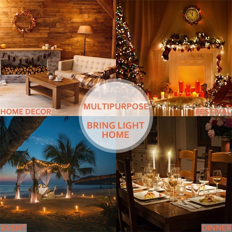 Tree Decoration LED Candles Wireless Remote Control Tealights Battery Operated Light for Home Christmas Party Decoration