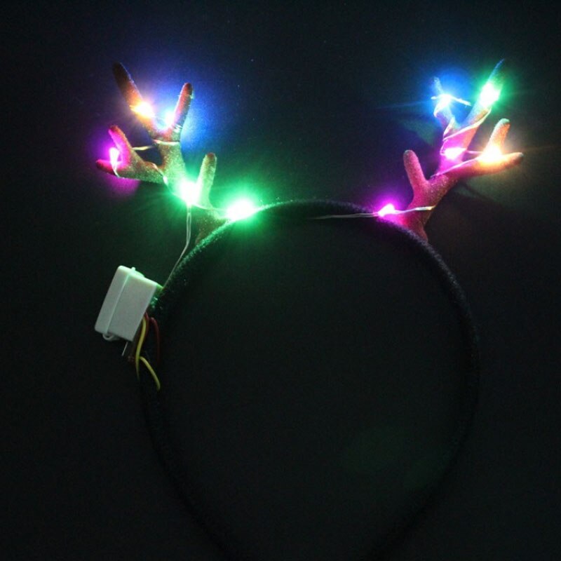 Diadema LED con cuernos parpadeantes para niños, alce adulto, ciervo, cuerno, diadema brillante, diadema, decoración para el hogar, , cumpleaños