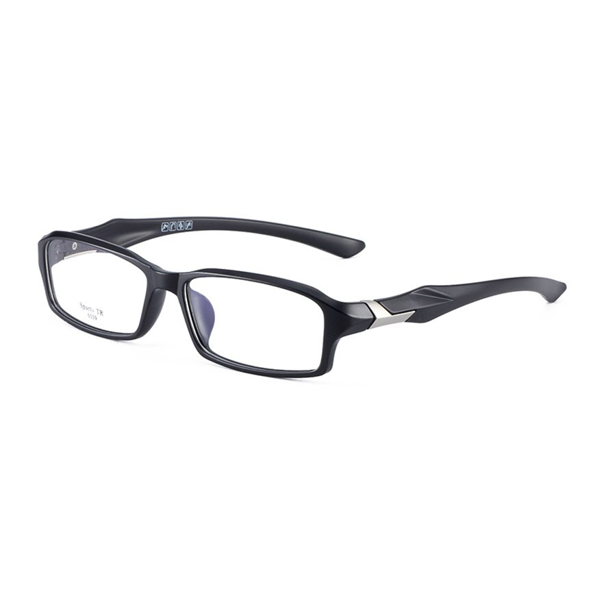 Vazrobe Sport Mens Brille Rahmen Männlichen TR90 Brillen Rahmen Frauen Ultra Licht Rezept Brille Myopie Dioptrien Optische: matte black