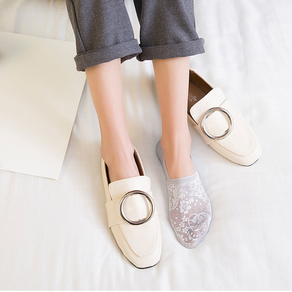 Invisible Boat Socks Womens Lace Non-Slip Invisible Low Cut Socks Toe Ankle Sock Dark Nude Nude Summer Lady Acc