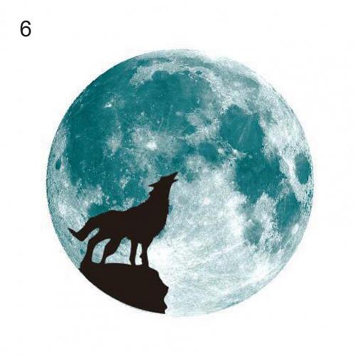 Fluorescerende Sticker Straling-Gratis Waterdichte Tl Decal Pvc 3D Fluorescerende Plafond Maan Sticker: 6