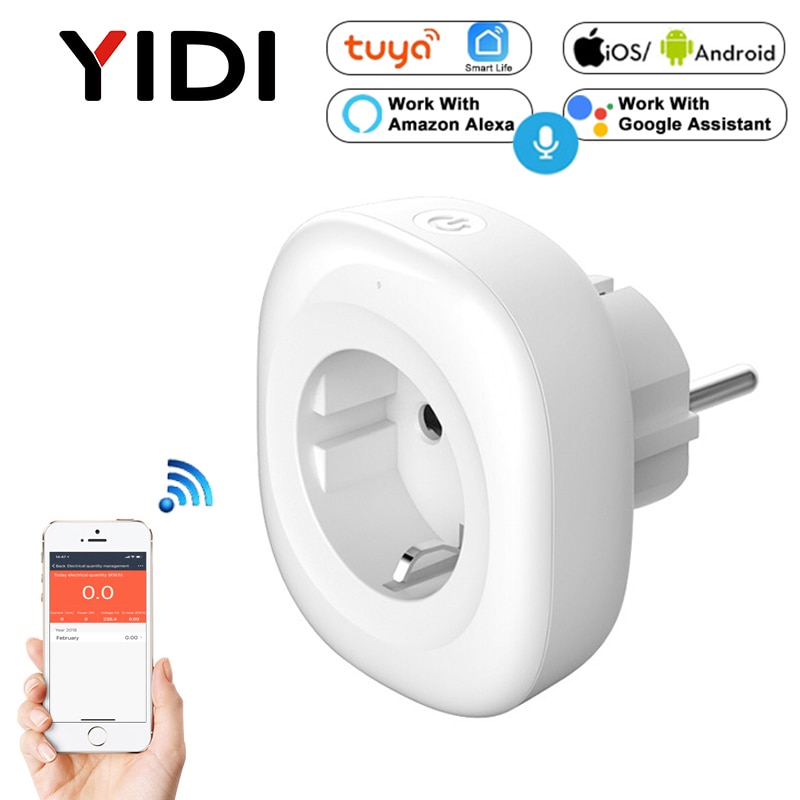EU Wifi Smart Socket USB Stecker Elektrische Outlets Gsm Steckdose Timer Energie Monitor Mobile Voice Control Smart Home tuya