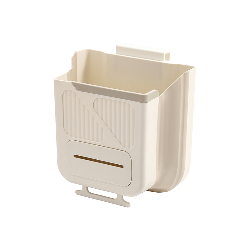 Kitchen garbage bin wall mounted foldable household kitchen waste cabinet door dedicated storage bin
