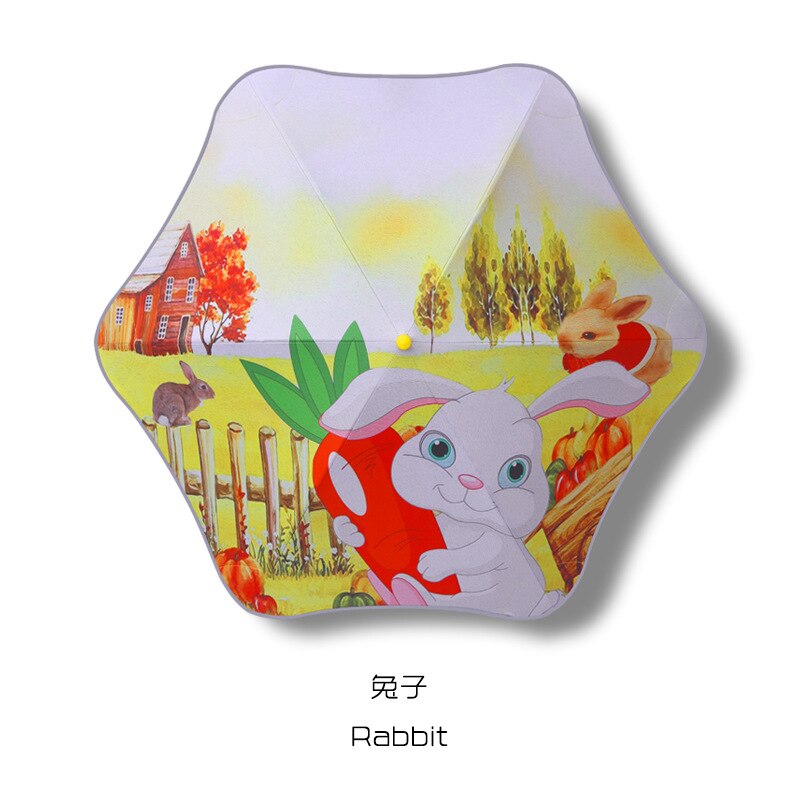 Cute Cartoon Children Umbrella with Night Reflective Strips Long-handle Kids Umbrella for School: Style 2