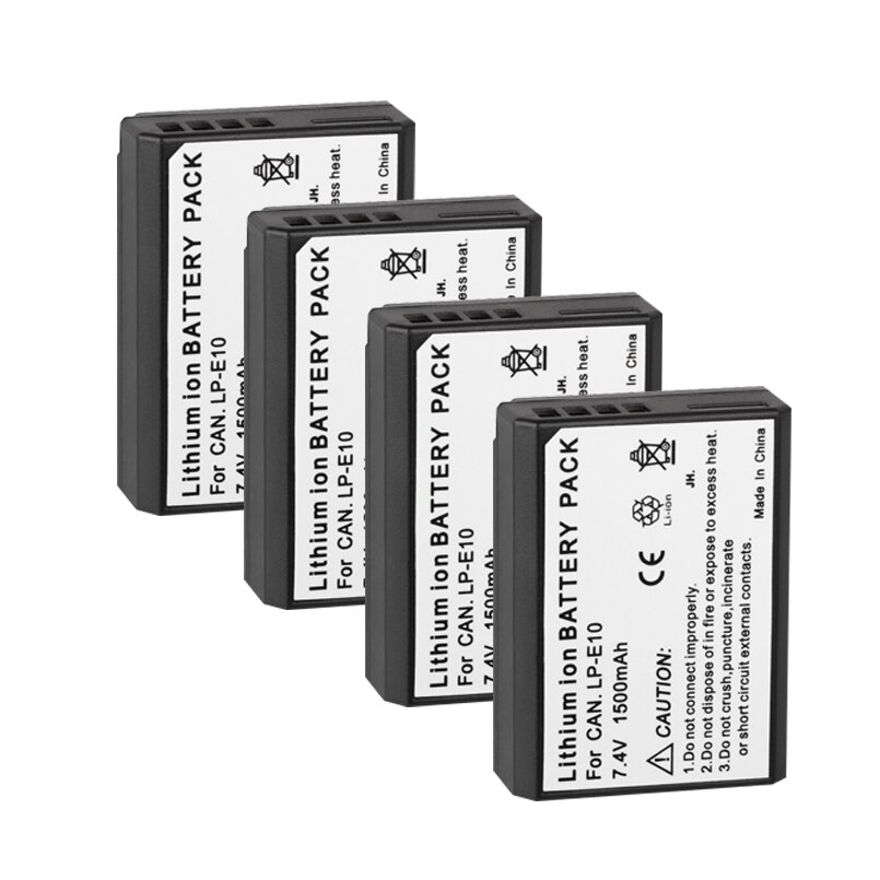 Lp -e10 lpe 10 lp e10 akku 1500 mah canon rebelille  t3 t5 kiss  x50 x70 eos 1100d 1200d 1300d e10 kameran akkua: 4 akkua