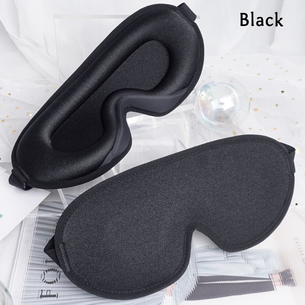 Mascarilla 3D para dormir para hombre y mujer, máscara de ojos Natural para dormir, Parche de viaje suave y portátil, 1 unidad: Negro
