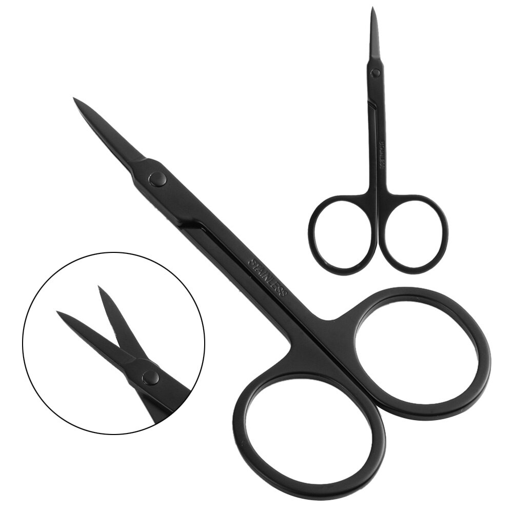 Tijeras de maquillaje de punta redonda de acero inoxidable, utensilio para recortar el pelo de las cejas, cuidado Personal, novedad, 1 ud.