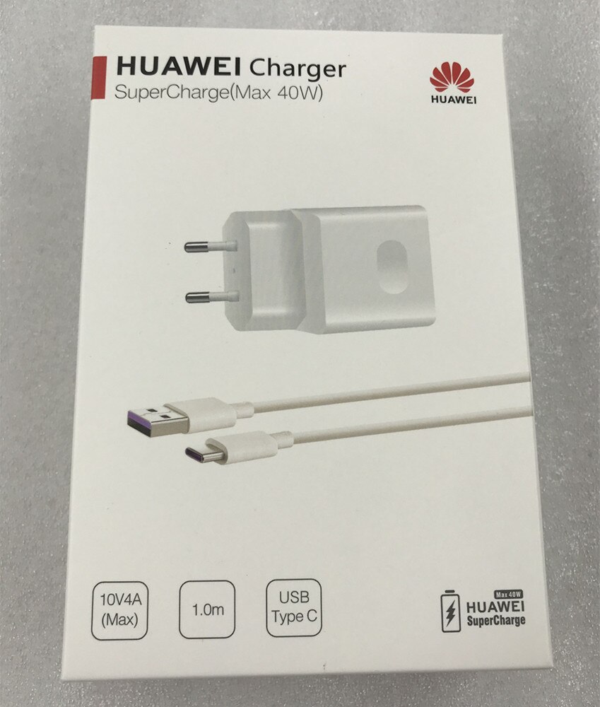Huawei p40 pro carregador rápido original 40 w 10 v/4a ue/eua supercharge adaptador usb 5a tipo c cabo para companheiro 20 30 pro honra magia 2: EU set with box