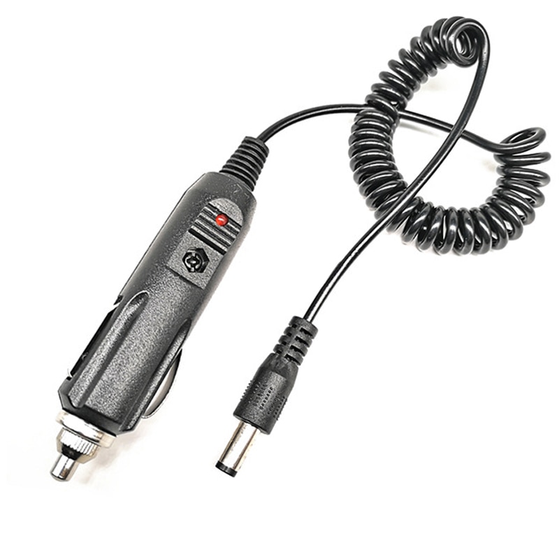 DC 12V Car Charger Charging Cable Spring Cord Line for Baofeng Two Way Radios Walkie Talkie UV-5R 5RE PLUS UV5A+