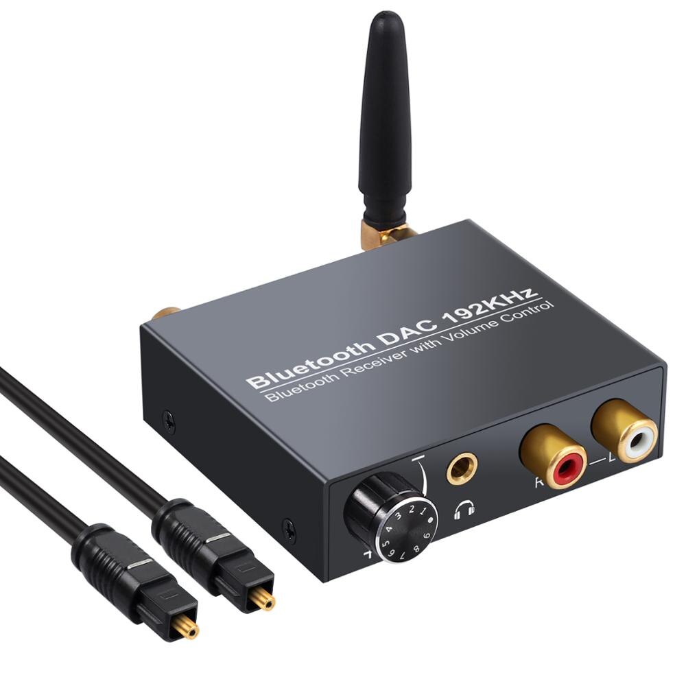 Esynic Bluetooth Digitale Audio Analoog Converter Ondersteuning Volumeregeling Optische Coax Naar Analoog Rca 3.5Mm Dac Adapter Voor pc