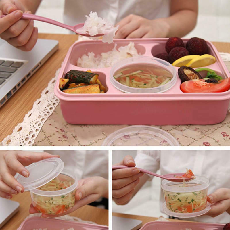Wheat Microwave Oven Bento Lunch Box Picnic Food Fruit Storage Box Container For Children Adult Case Container Dinner Organizer