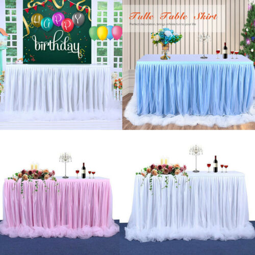 Tulle Table Skirt Tablecloth for Party Wedding Home Decoration Birthday Party / Baby Shower Chiffon Gauze Bridal Veil 183x78cm