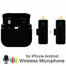 Lavalier Wireless Microphone for iPhone Android Microphone with Charging Case with Vlog Audio Video Recording