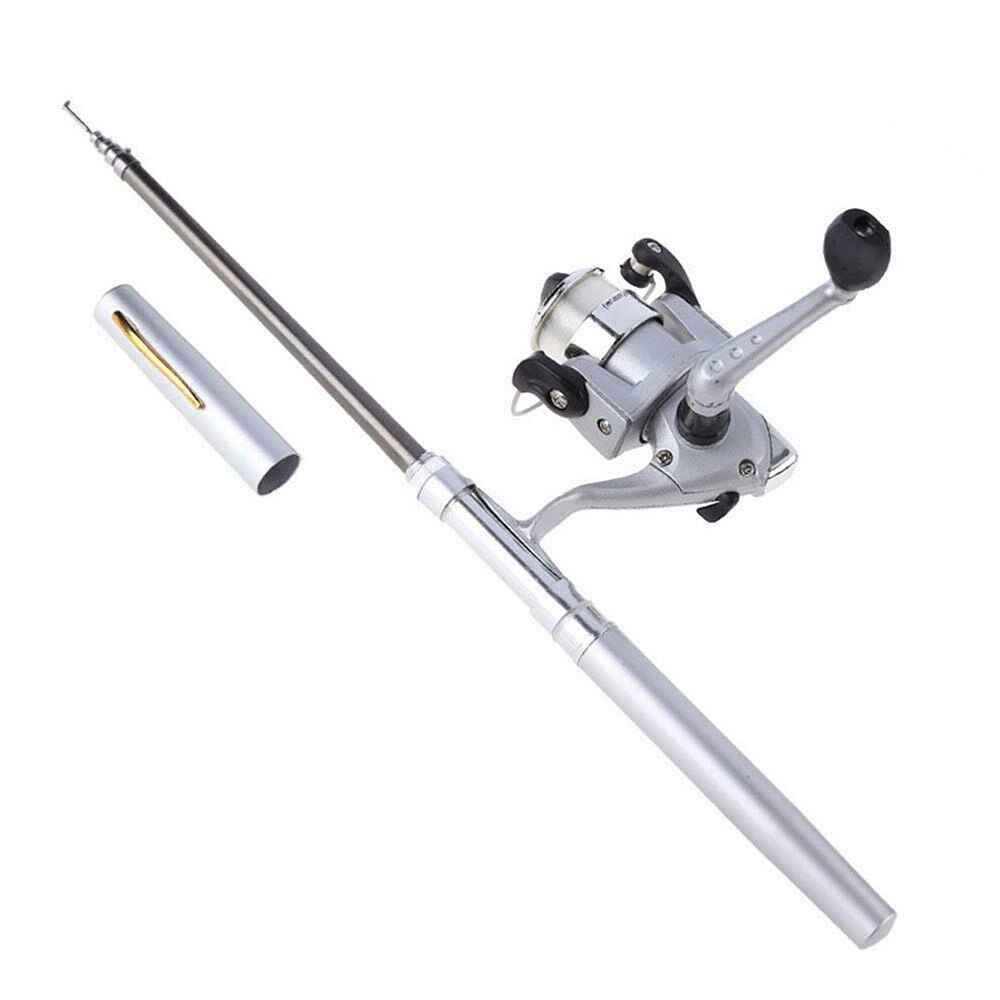 Mini pen uiterlijk vishengel draagbare roterende wiel vishengel 1 stuk winter outdoor vishengel visaccessoires&