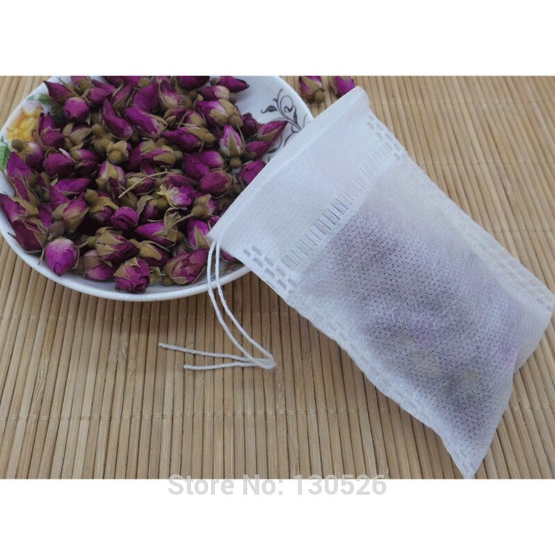 100 Teile/los Teebeutel leer Tee Taschen 7x9cm Mit Schnur Heilen Dichtung Filter Papier für Kraut verlieren Tee kaffee Werkzeuge Geschirr Küche