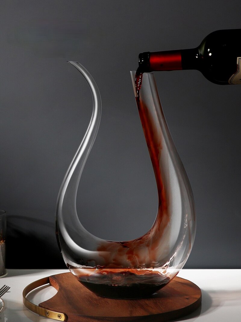 1.5L Clear Wijn Decanter Loodvrij Kristal Glas Rode Wijn Karaf U-Vormige Glas Whisky Karaf Set bar Accessoire
