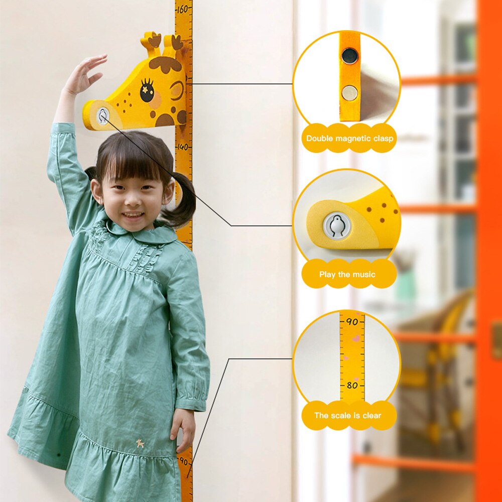 3D Stickers muraux compteur de croissance chambre d'enfants salon porche pépinière décor à la maison télémètre Animal girafe hauteur autocollant zz
