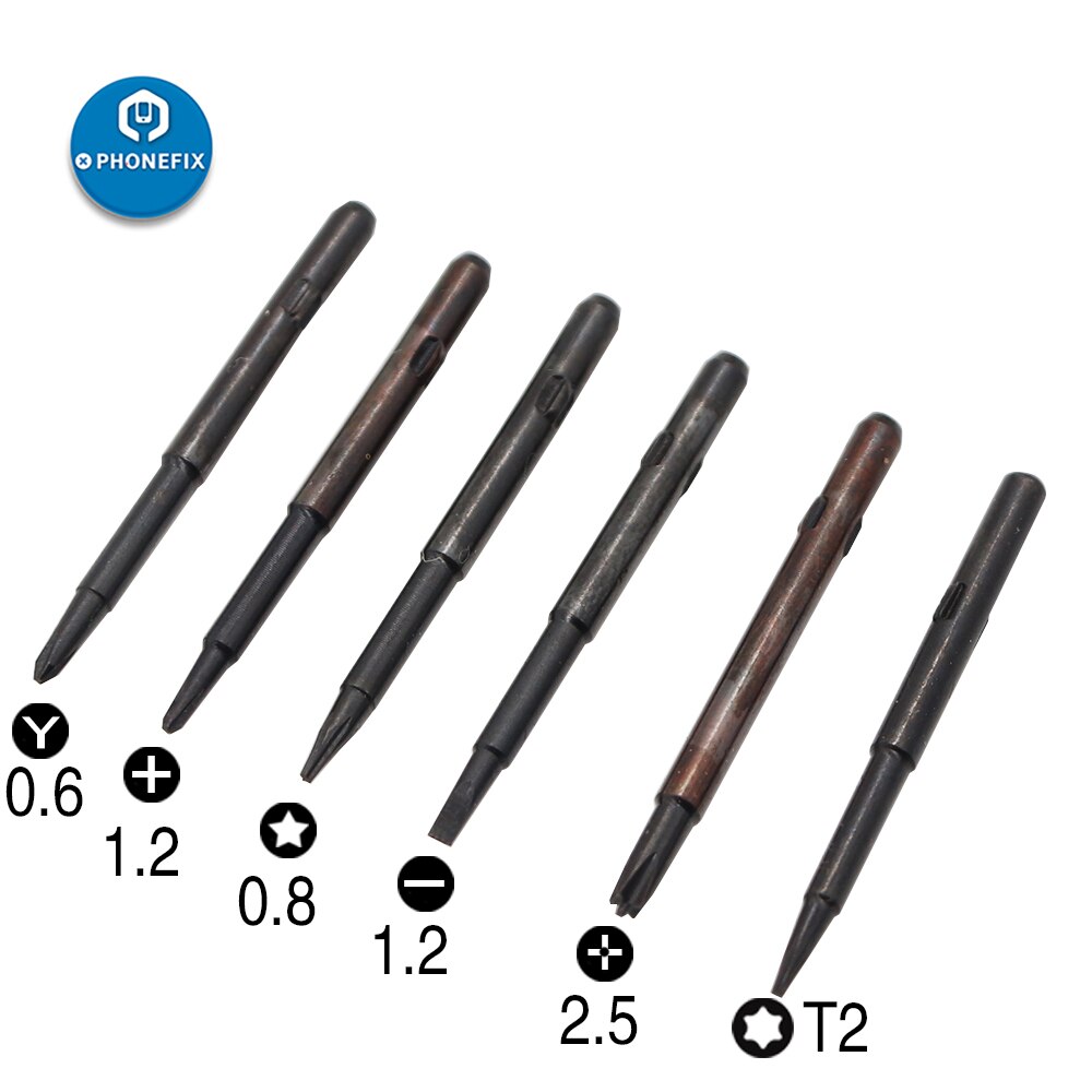6 in 1 Screwdriver Set for iPhone Set Pentalobe Torx Cross Phillips Magnetic Screwdriver Tips in Handle