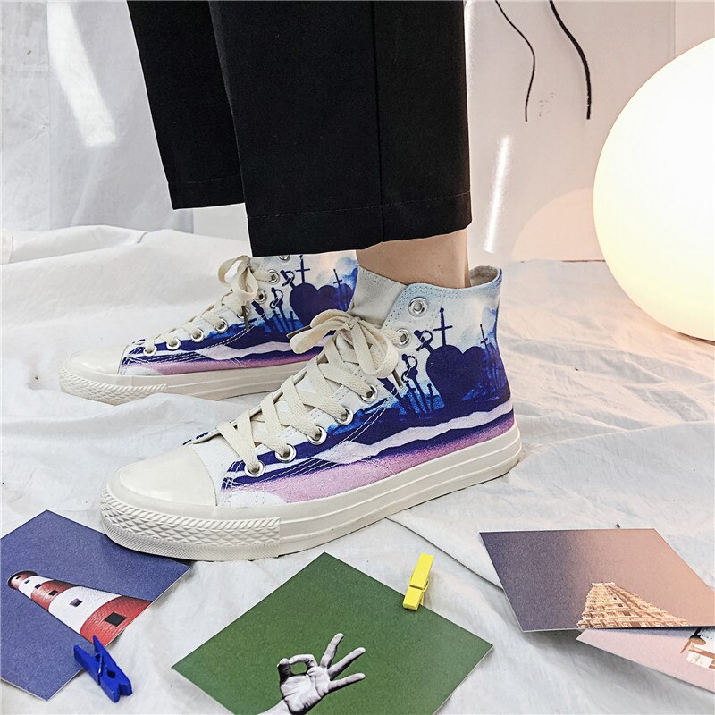 Frühling Neue Farbverlauf Camouflage Student-top Leinwand Schuhe Paar Casual Wilden Schuhe männer Flut Schuhe