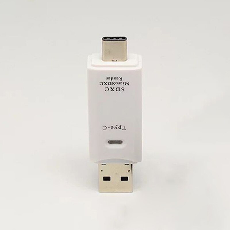 Type C Micro USB 3 in 1 OTG Kaartlezer Universele Hoge Snelheid TF/SD Adapter Voor Android telefoon PC Laptop Uitbreiding Adapter: WHITE