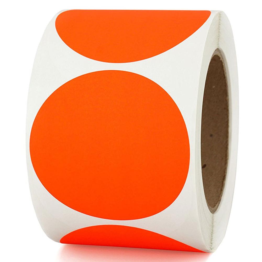 1 tomme farverige cirkel klistermærker runde klæbende prikker etiketter farvekodende etiket skrivbare klistermærker og 500 stykker pr. rulle: Orange
