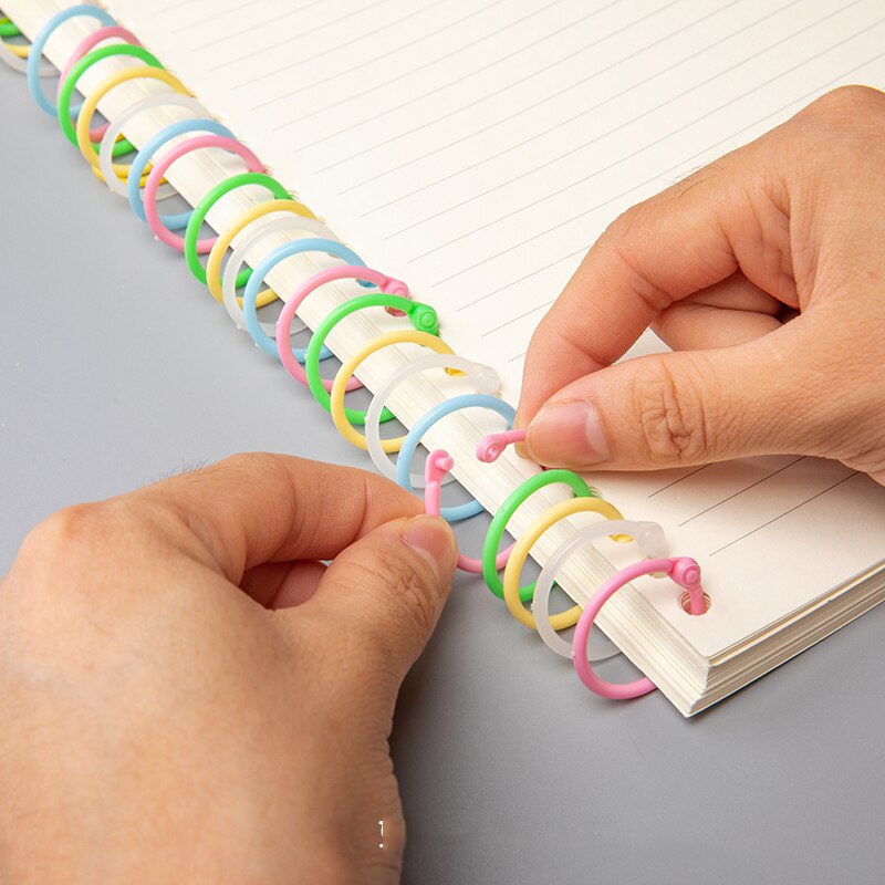 15-30mm Plastic Album Book Ring Loose-leaf Notebook Card Rings For Office DIY Handbook Open Apron Binding Circle Binder Key Hoop