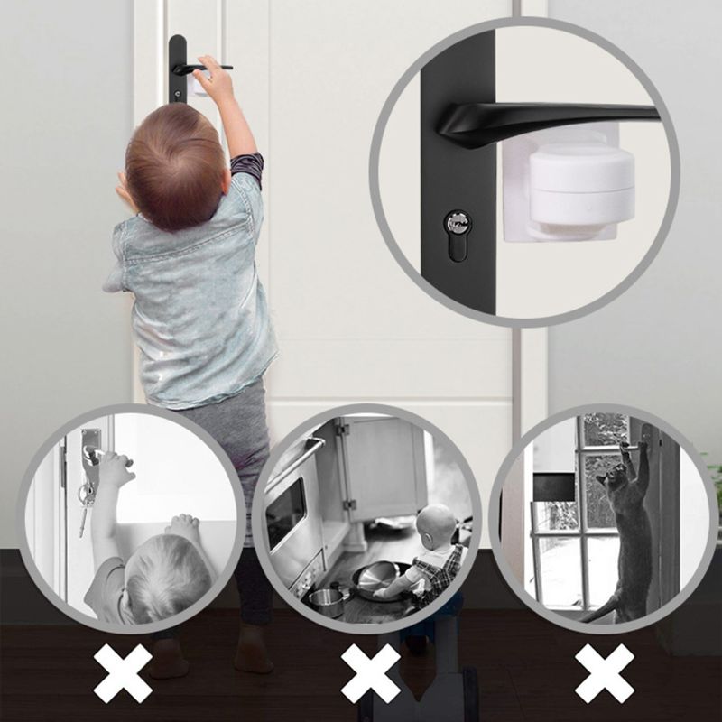 Dispositif de protection anti ouverture des portes autour de bébé,serrure à levier pour poignée de porte de la maison, accessoire universel de sécurité et matériel de professionnels,
