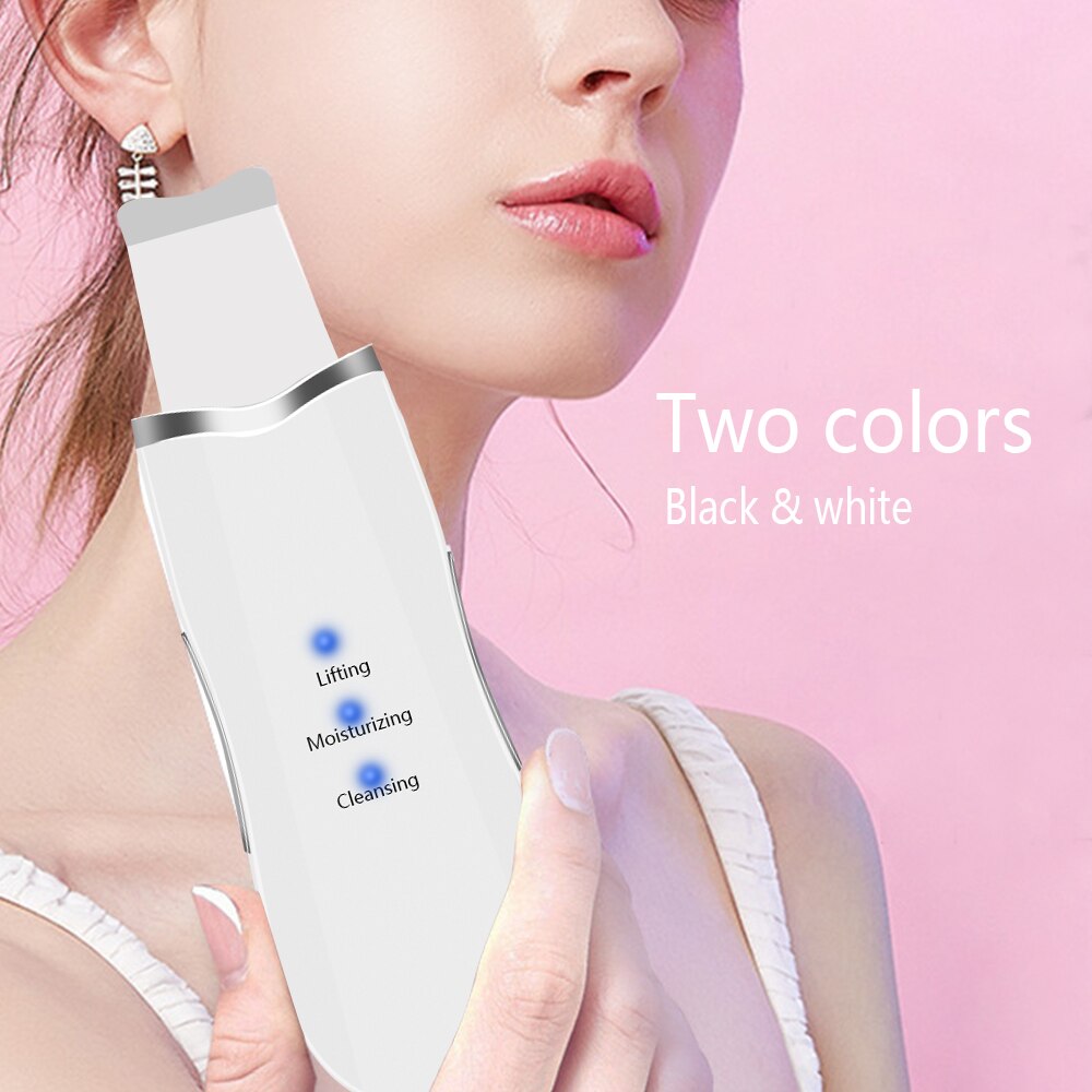 Machine de nettoyage de visage profonde d'ion d'épurateur de peau faciale ultrasonique professionnelle Instrument Rechargeable de soin de beauté d'épurateur de visage