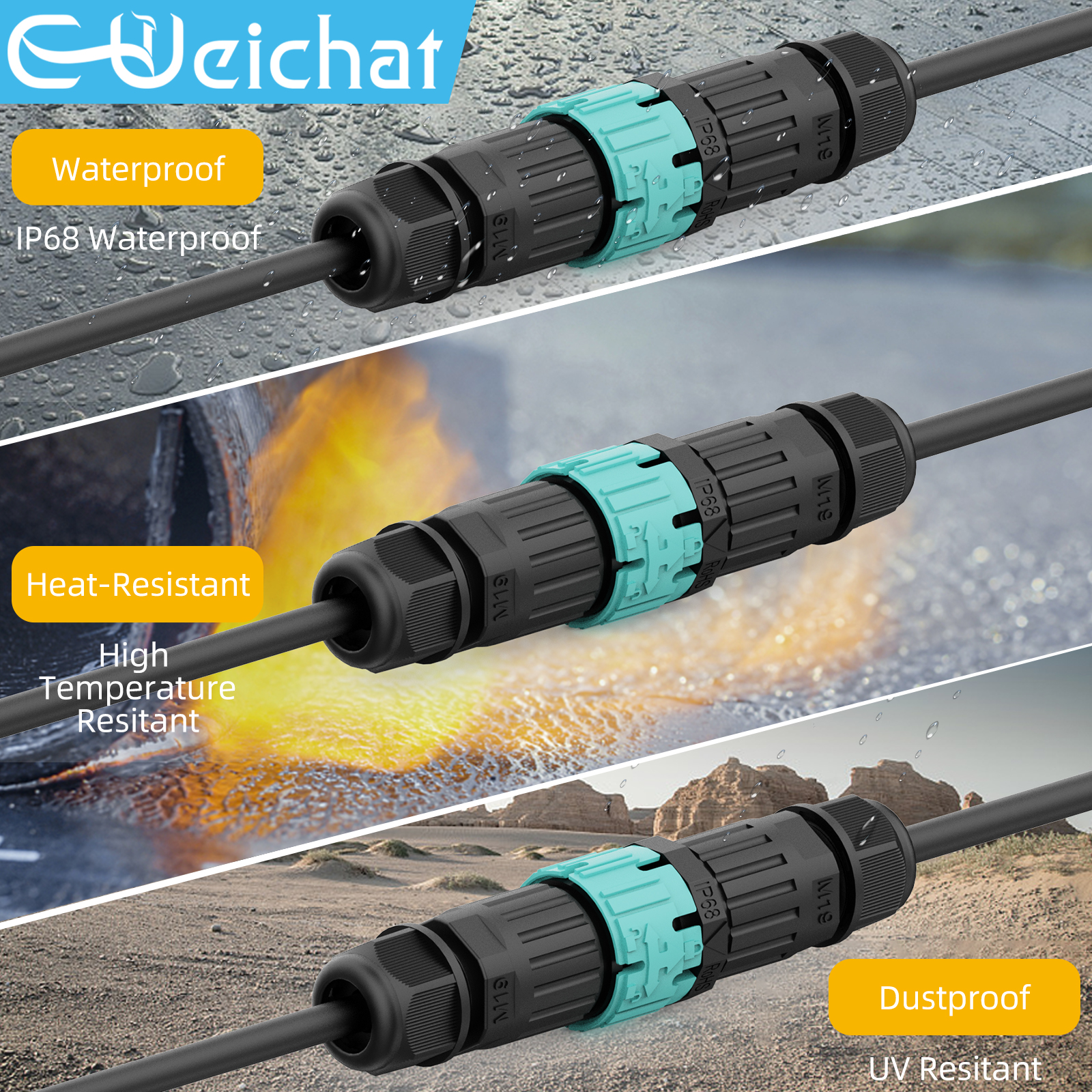 Conector eléctrico Circular de aviación, conector a prueba de agua IP68, desbloqueo rotativo, Serie de enchufe macho y hembra, M15-M28