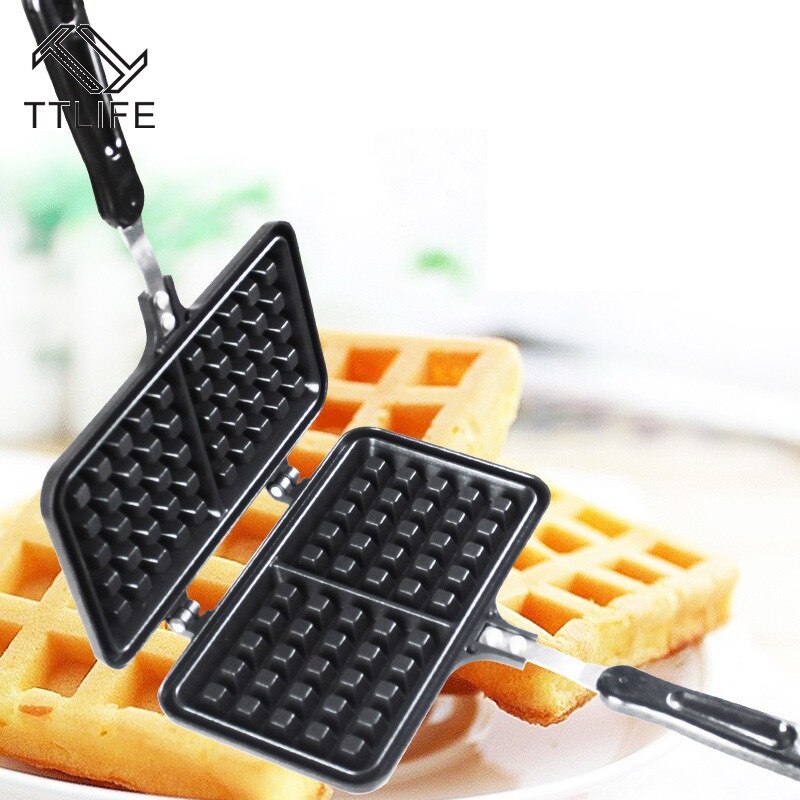 Diy Cakevorm Wafel Machine Wafel Maker Mold Non-stick Cake Rvs Bakplaat Gas Bakvormen Cake Decoratie gereedschap