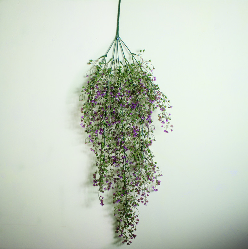 Planta Artificial colgante en 3 colores + Mini cesta de flores de mimbre para pared, accesorios para decoración del hogar, decoración del balcón